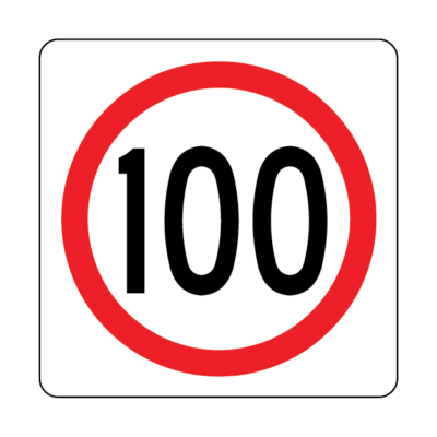 100 km/h Speed Limit Vehicle Safety Marker