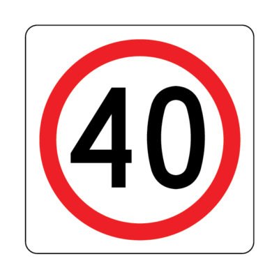 40 km/h Speed Limit Vehicle Safety Marker