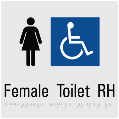 Female Toilet RH Transfer Braille Sign