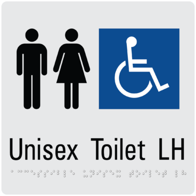 Unisex Toilet LH Transfer Braille Sign
