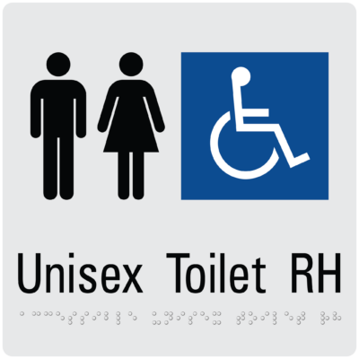 Unisex Toilet RH Transfer Braille Sign