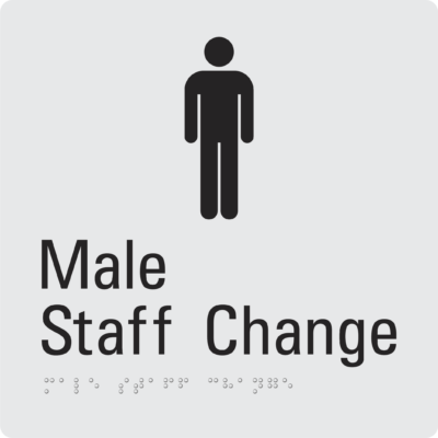 Male Staff Change Room Braille Sign
