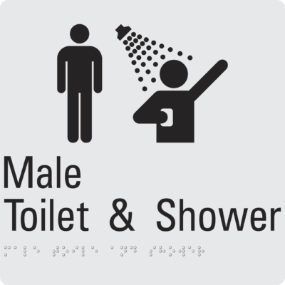 Male Toilet & Shower Braille Sign