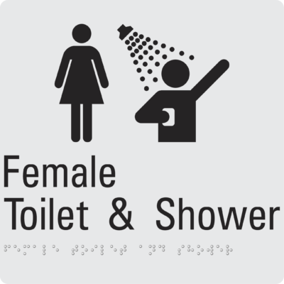 Female Toilet & Shower Braille Sign