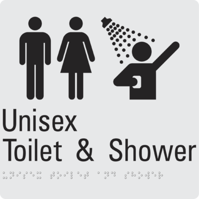 Unisex Toilet & Shower Braille Sign