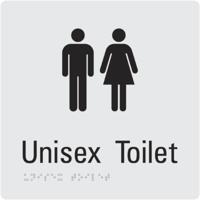 Unisex Toilet Braille Sign
