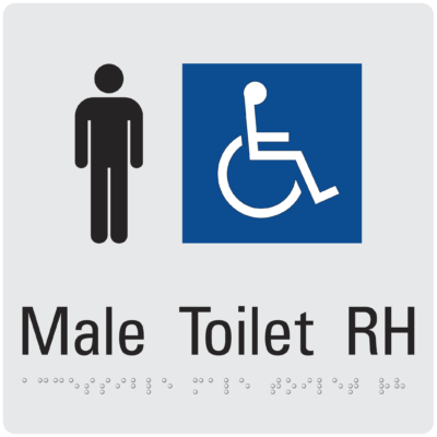 Male Toilet RH Transfer Braille Sign