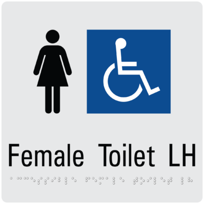 Female Toilet LH Transfer Braille Sign