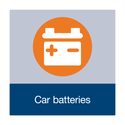 Car Batteries Waste Facility Management Sign