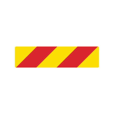 Angled Striped Heavy Vehicle Rear Marker LH