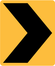 Standard Yellow Chevron Alignment Marker Blade Sign