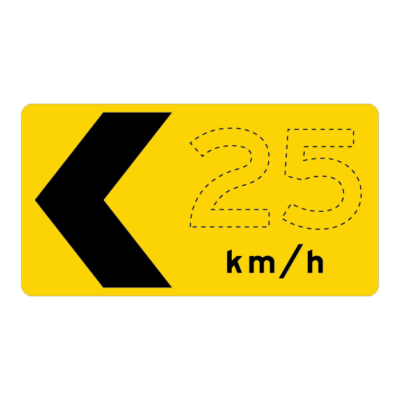 Large Yellow Chevron Alignment Marker Blade Sign
