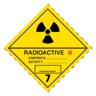 Radioactive Class 7 Dangerous Goods Sign III