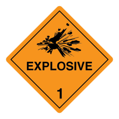 Explosive Class 1 Dangerous Goods Sign