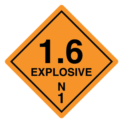 Explosive Class 1.6 Dangerous Goods Sign
