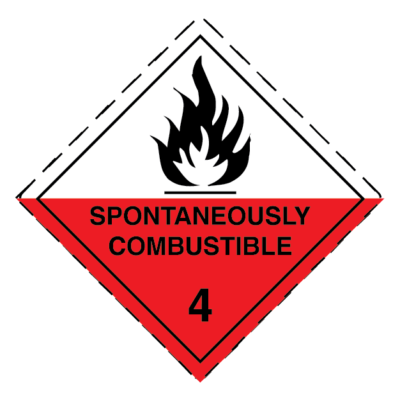 Spontaneously Combustible Class 4 Goods Sign