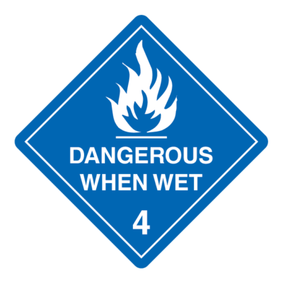 Dangerous When Wet Class 4 Goods Sign