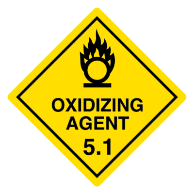 Oxidizing Agent Class 5.1 Dangerous Goods Sign