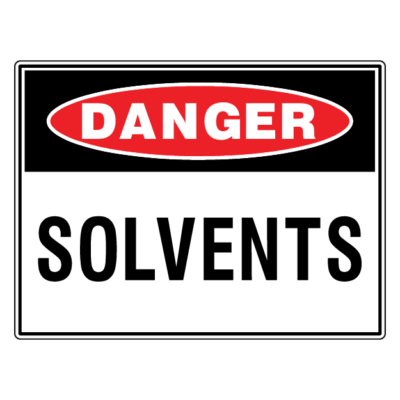 Danger Solvents Safety Sign