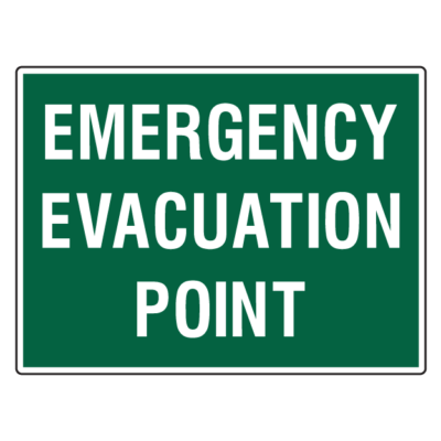Emergency Evacuation Point First Aid Sign