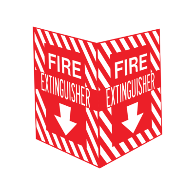 Corner Fire Extinguisher Sign