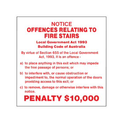 Fire Notice Safety Sign