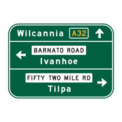 Wilcannia Ivanhoe Tilpa Guide Sign