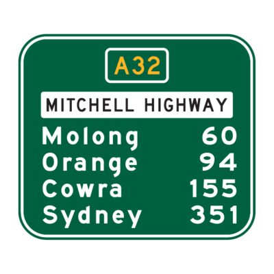 Destination Distance Guide Sign