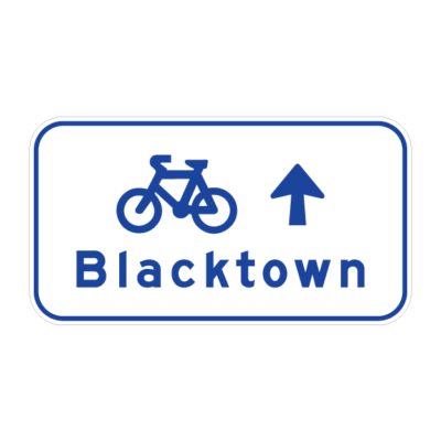 Bicycle Route Destination Information Sign