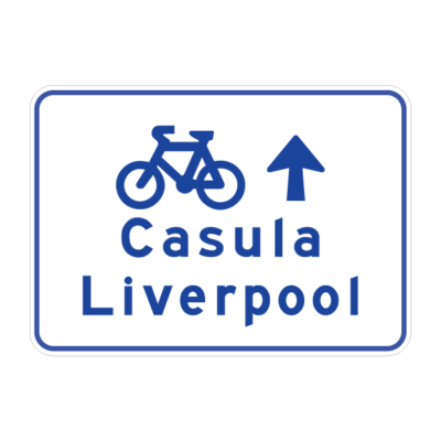 Large Bicycle Route Destination Information Sign