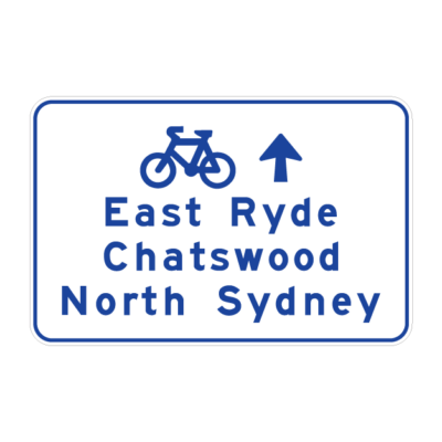 Multi-Line Bicycle Route Destination Information Sign