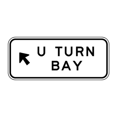 U-Turn Bay Directional Arrow Sign