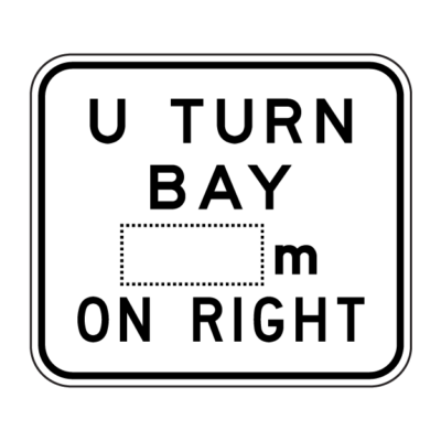 U-Turn Bay Position Sign