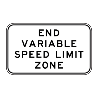 End Variable Speed Limit Zone Sign