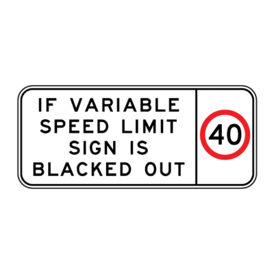 Variable Speed Limit Blacked Out Instruction Sign