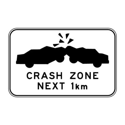 Crash Zone Distance Guide Sign