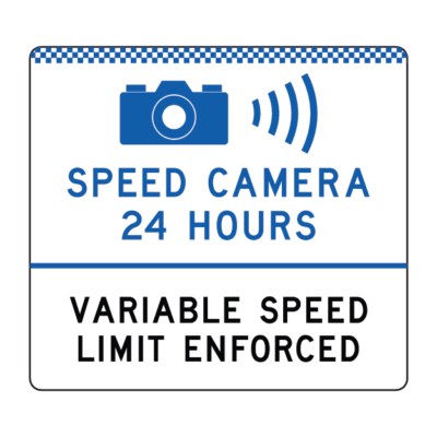 Speed Camera And Variable Speed Limit Information Sign