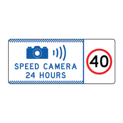 Speed Camera 24 Hours Guide Sign