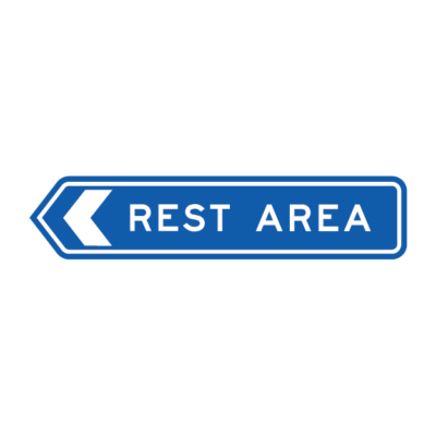 Rest Area Directional Arrow Sign