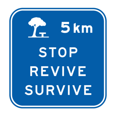 Stop Revive Survive Guide Sign