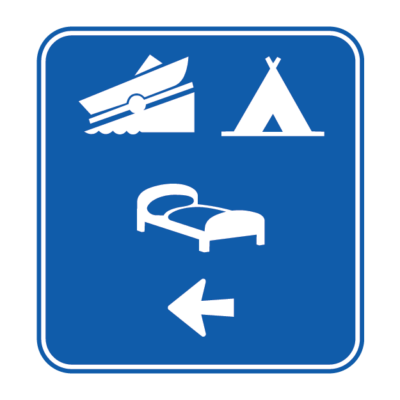 Rest And Camping Area Directional Sign