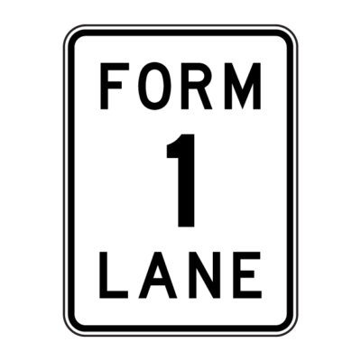 Form 1 Lane Guide Sign