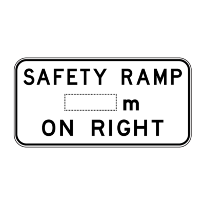 Safety Ramp On Right Guide Sign