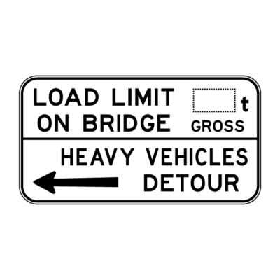 Low Bridge Detour Directional Sign