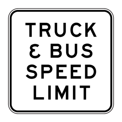 Truck and Bus Speed Limit Guide Sign
