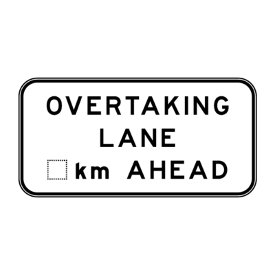 Overtaking Lane km Ahead Guide Sign