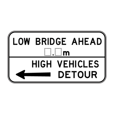 Heavy Vehicle Bridge Load Limit Detour Sign