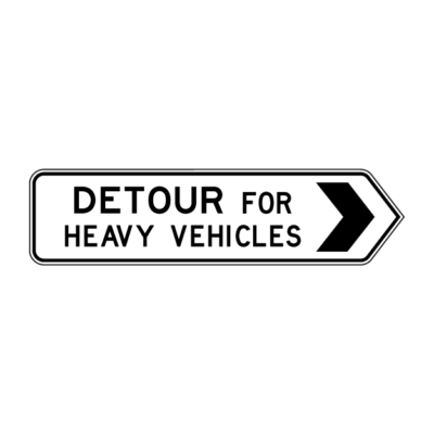 Heavy Vehicle Detour Directional Sign