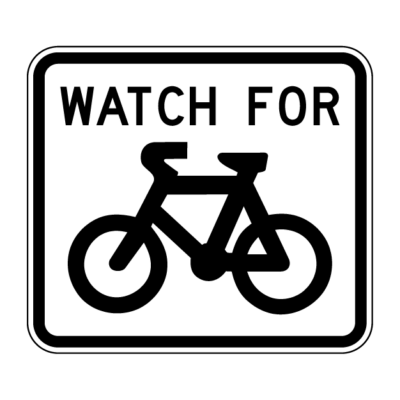 Watch For Bicycles Guide Sign