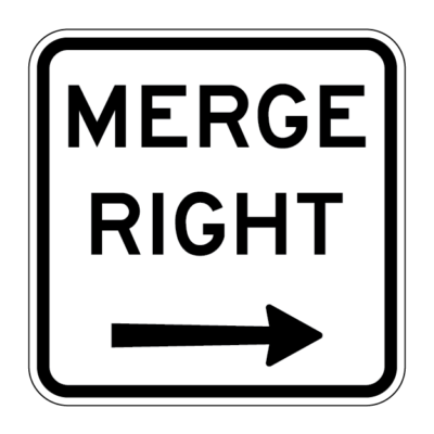 Merge Left Graphic Symbol Guide Sign